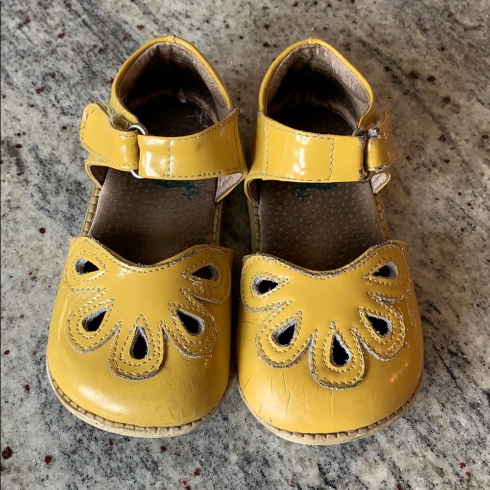 Mustard Yellow Livie & Luca Petals Mary Janes